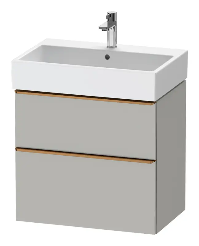 Schnäppchen Duravit D-Neo Waschtischunterschrank mit 2 Auszügen Griff Diamantschwarz Matt 684 x 625 x 442 mm - Betongrau Matt
