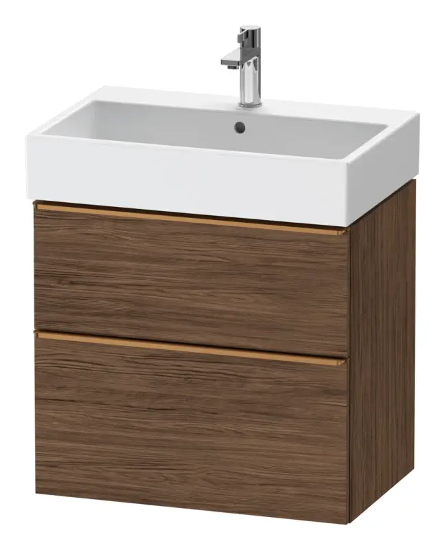Meistverkauft Duravit D-Neo Waschtischunterschrank mit 2 Auszügen Griff Bronze Gebürstet 684 x 625 x 442 mm - Nussbaum dunkel Matt