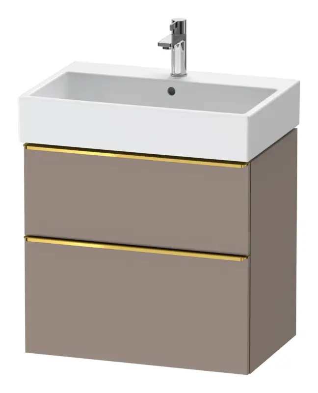 Duravit D-Neo Waschtischunterschrank mit 2 Auszügen Griff Gold Poliert 684 x 625 x 442 mm - Basalt Matt Wochenendangebot