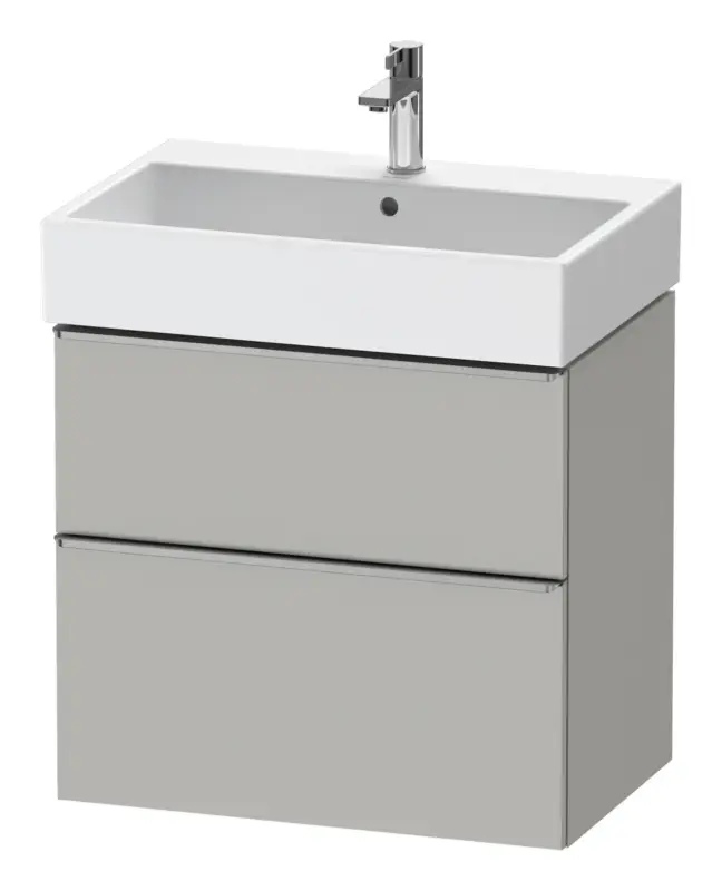 Abverkauf Duravit D-Neo Waschtischunterschrank mit 2 Auszügen Griff Gold Poliert 684 x 625 x 442 mm - Betongrau Matt