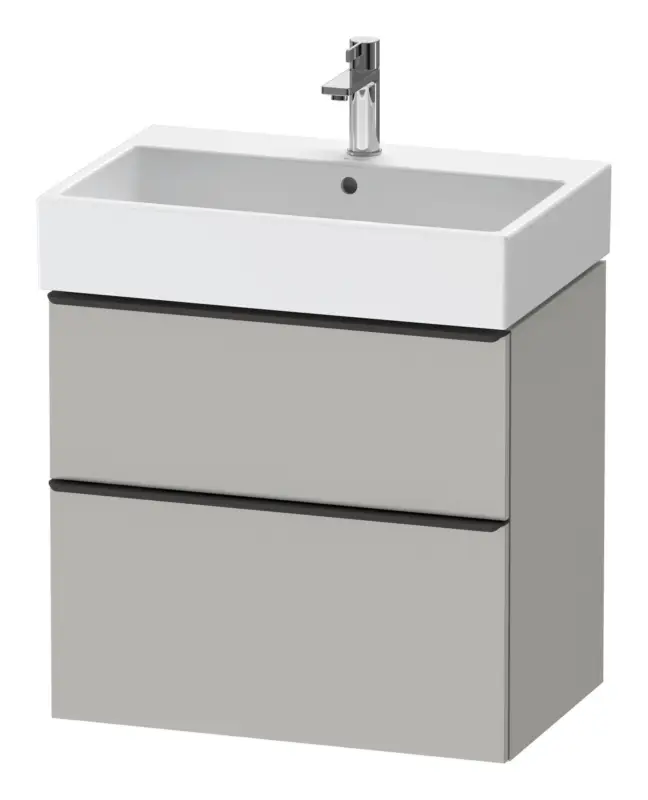 Duravit D-Neo Waschtischunterschrank mit 2 Auszügen Griff Edelstahl Gebürstet 684 x 625 x 442 mm - Betongrau Matt Neu
