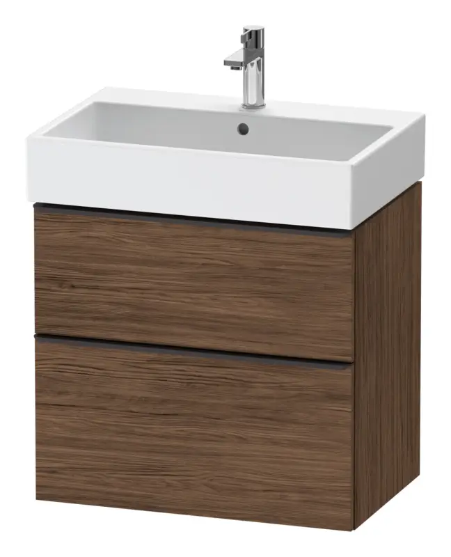 Duravit D-Neo Waschtischunterschrank mit 2 Auszügen Griff Diamantschwarz Matt 684 x 625 x 442 mm - Nussbaum dunkel Matt Nur Für Kurze Zeit