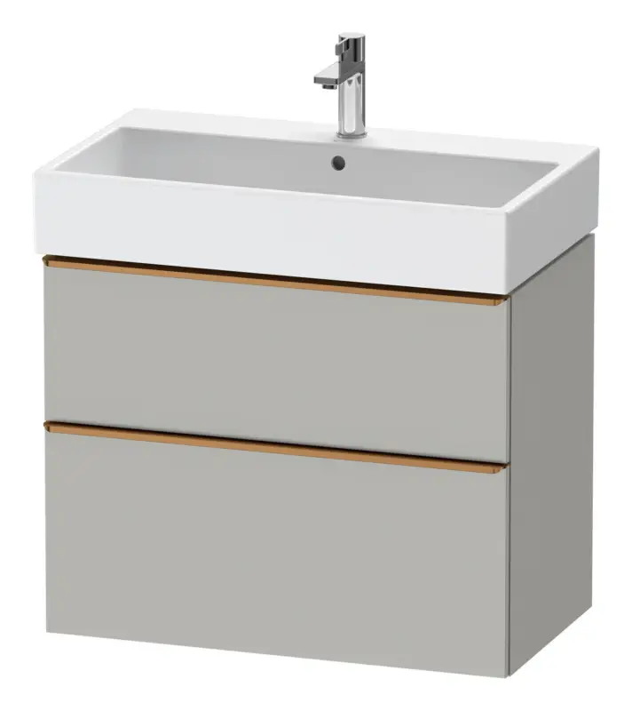 Duravit D-Neo Waschtischunterschrank mit 2 Auszügen Griff Diamantschwarz Matt 784 x 625 x 442 mm - Betongrau Matt Highlight