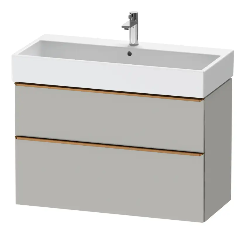 Günstig Duravit D-Neo Waschtischunterschrank mit 2 Auszügen Griff Diamantschwarz Matt 984 x 625 x 442 mm - Betongrau Matt