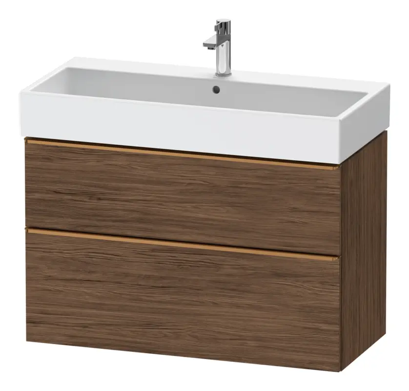 Direkt Vom Hersteller Duravit D-Neo Waschtischunterschrank mit 2 Auszügen Griff Bronze Gebürstet 984 x 625 x 442 mm - Nussbaum dunkel Matt