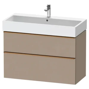 Super-Preis Duravit D-Neo Waschtischunterschrank mit 2 Auszügen Griff Bronze Gebürstet 984 x 625 x 442 mm - Leinen Matt