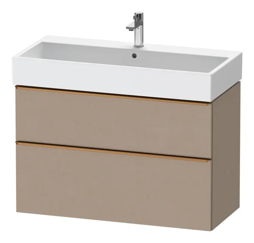Super-Preis Duravit D-Neo Waschtischunterschrank mit 2 Auszügen Griff Bronze Gebürstet 984 x 625 x 442 mm - Leinen Matt