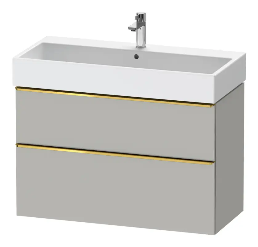 Neu Im Sortiment Duravit D-Neo Waschtischunterschrank mit 2 Auszügen Griff Chrom Hochglanz 984 x 625 x 442 mm - Betongrau Matt