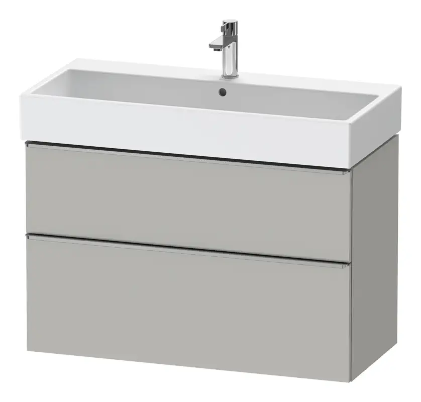 Expressversand Duravit D-Neo Waschtischunterschrank mit 2 Auszügen Griff Gold Poliert 984 x 625 x 442 mm - Betongrau Matt