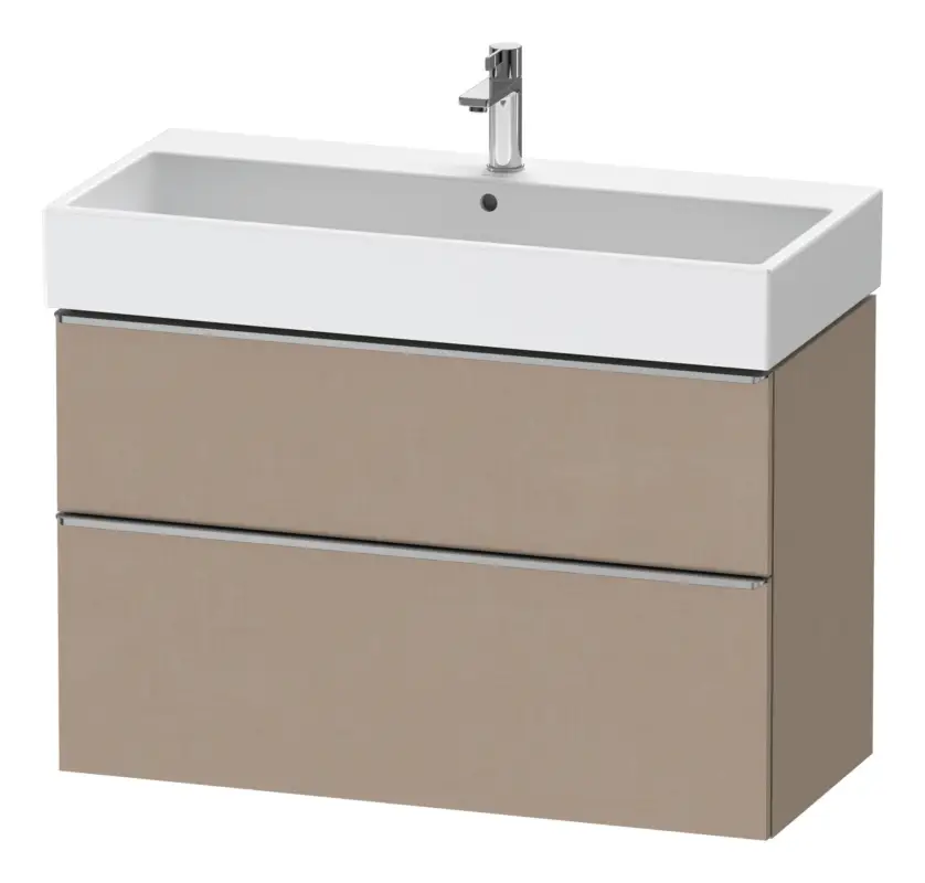 Duravit D-Neo Waschtischunterschrank mit 2 Auszügen Griff Edelstahl Gebürstet 984 x 625 x 442 mm - Leinen Matt Aktuell