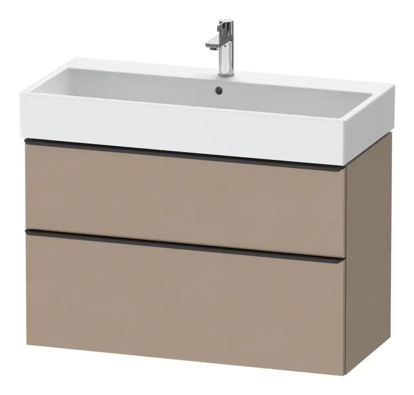 Zertifiziert Duravit D-Neo Waschtischunterschrank mit 2 Auszügen Griff Diamantschwarz Matt 984 x 625 x 442 mm - Leinen Matt
