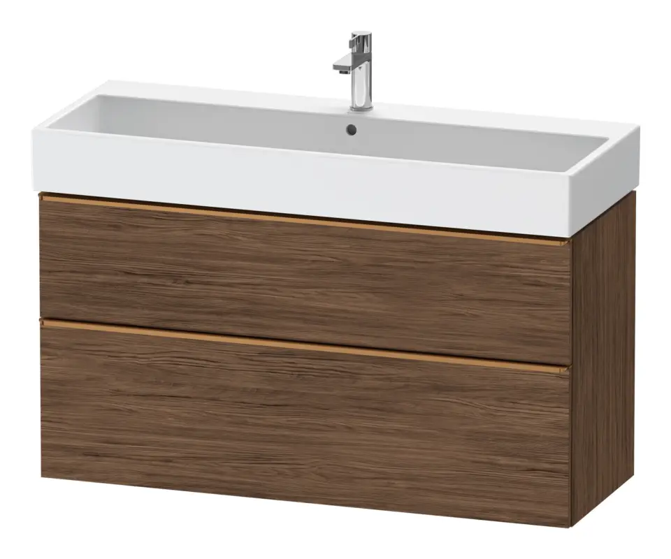 Online Kaufen Duravit D-Neo Waschtischunterschrank mit 2 Auszügen Griff Bronze Gebürstet 1184 x 625 x 442 mm - Nussbaum dunkel Matt