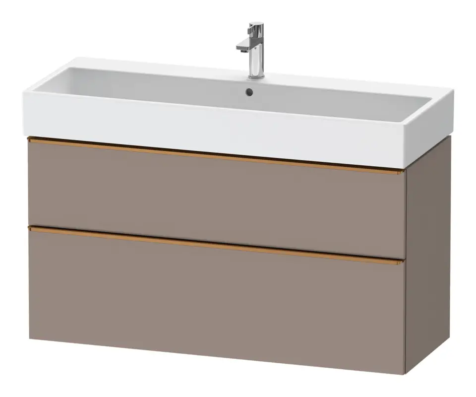 Preisreduziert Duravit D-Neo Waschtischunterschrank mit 2 Auszügen Griff Bronze Gebürstet 1184 x 625 x 442 mm - Basalt Matt