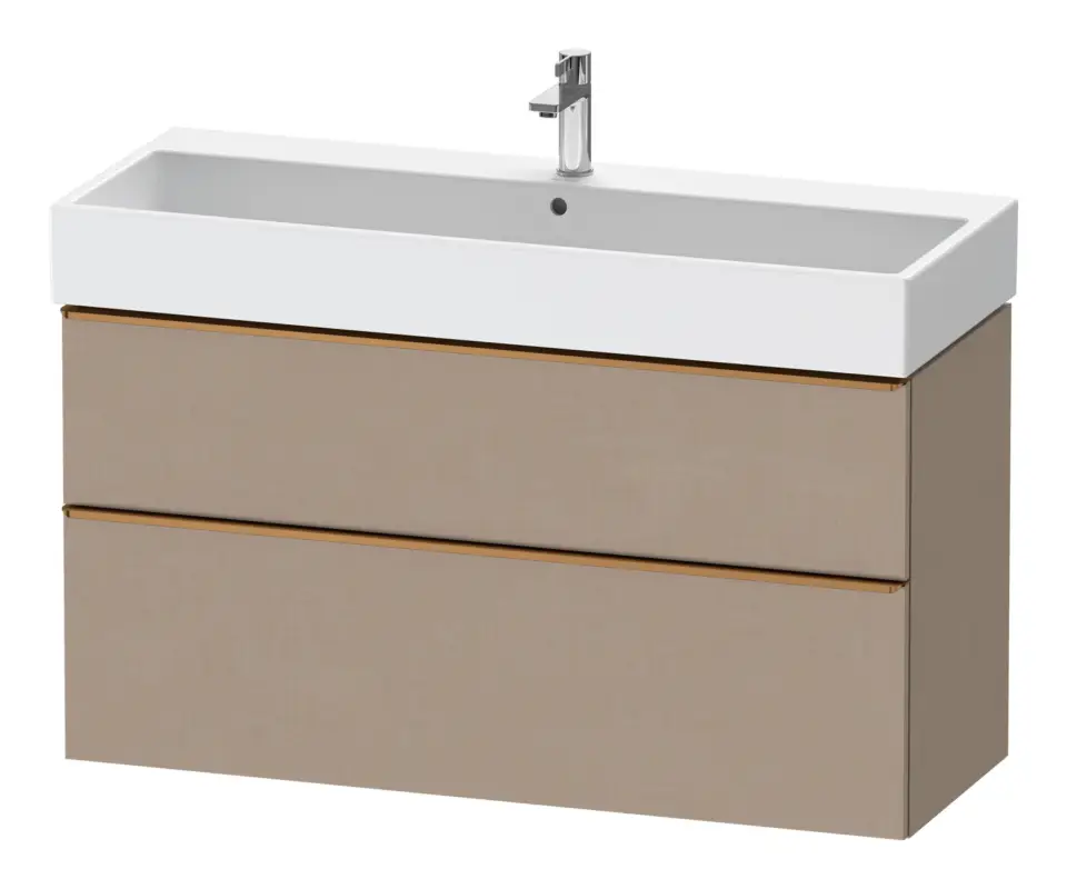 Duravit D-Neo Waschtischunterschrank mit 2 Auszügen Griff Bronze Gebürstet 1184 x 625 x 442 mm - Leinen Matt Jetzt Kaufen