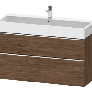 Ausverkauf Duravit D-Neo Waschtischunterschrank mit 2 Auszügen Griff Chrom Hochglanz 1184 x 625 x 442 mm - Nussbaum dunkel Matt