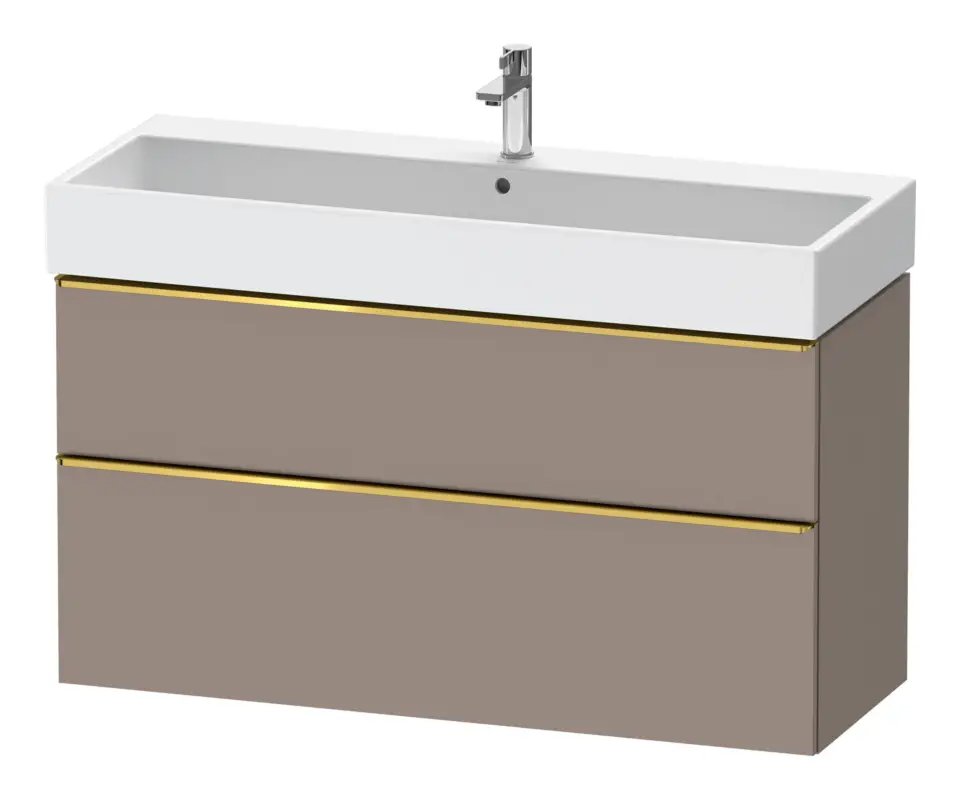 Duravit D-Neo Waschtischunterschrank mit 2 Auszügen Griff Gold Poliert 1184 x 625 x 442 mm - Basalt Matt Top-Angebot