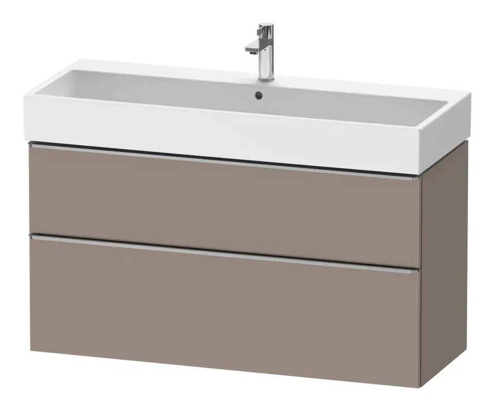 Duravit D-Neo Waschtischunterschrank mit 2 Auszügen Griff Edelstahl Gebürstet 1184 x 625 x 442 mm - Basalt Matt Highlight