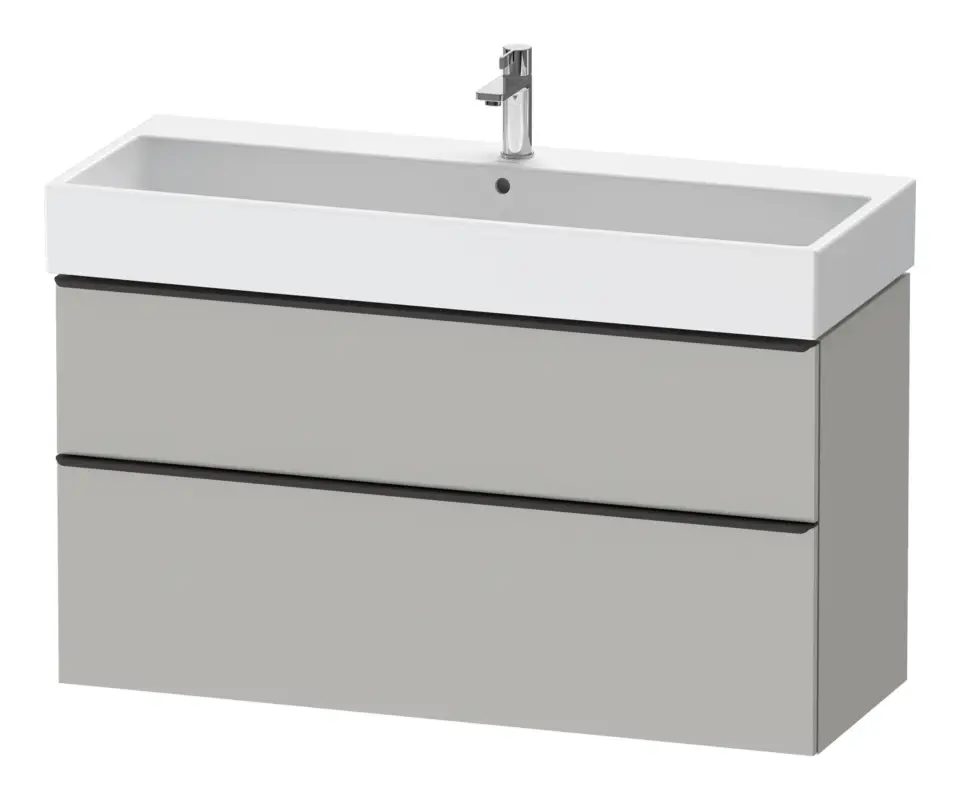 Duravit D-Neo Waschtischunterschrank mit 2 Auszügen Griff Edelstahl Gebürstet 1184 x 625 x 442 mm - Betongrau Matt Neu Im Sortiment