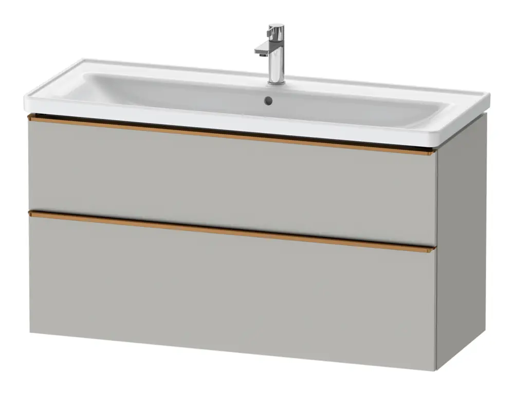 Neu Duravit D-Neo Waschtischunterschrank mit 2 Auszügen Griff Diamantschwarz Matt 1184 x 625 x 452 mm - Betongrau Matt