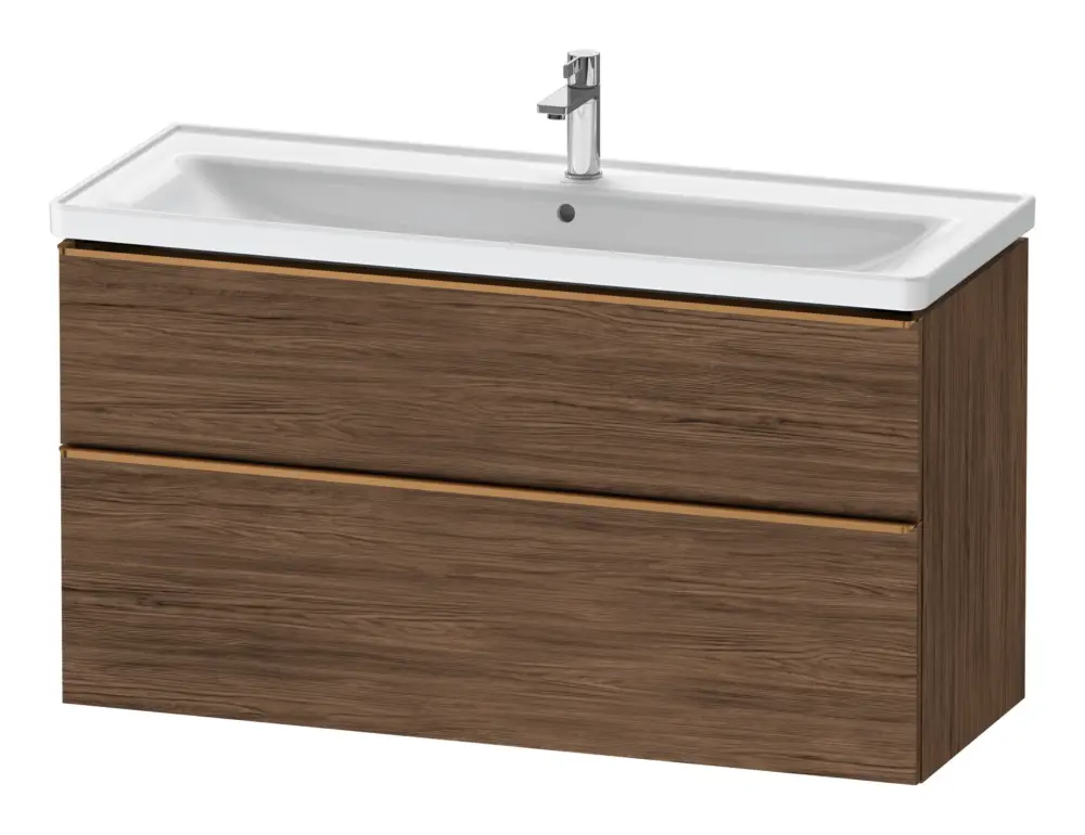 Jetzt Kaufen Duravit D-Neo Waschtischunterschrank mit 2 Auszügen Griff Bronze Gebürstet 1184 x 625 x 452 mm - Nussbaum dunkel Matt