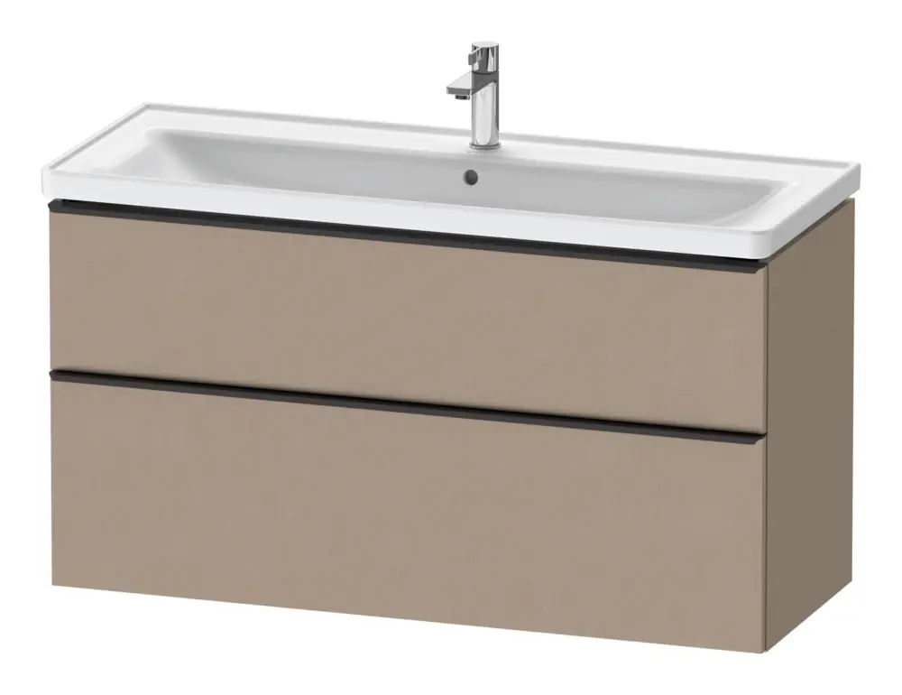 Duravit D-Neo Waschtischunterschrank mit 2 Auszügen Griff Diamantschwarz Matt 1184 x 625 x 452 mm - Leinen Matt Neu
