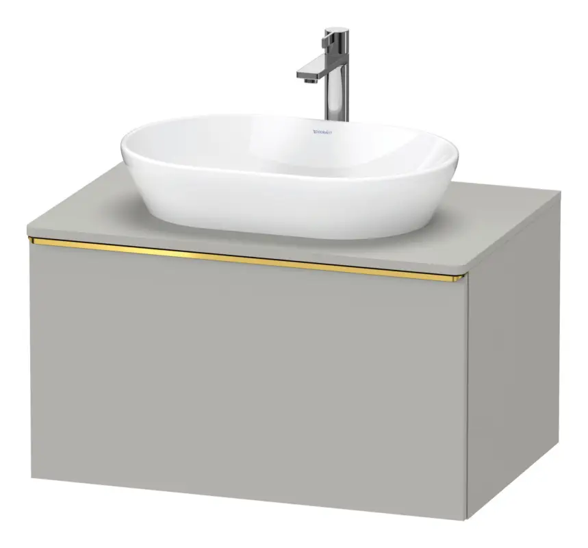 Bestpreis Duravit D-Neo Konsolenwaschtischunterschrank mit 1 Auszug Griff Gold Poliert 800 x 459 x 550 mm - Betongrau Matt