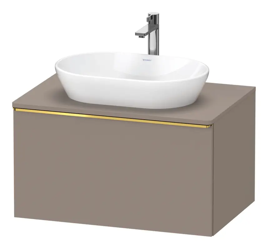 Duravit D-Neo Konsolenwaschtischunterschrank mit 1 Auszug Griff Gold Poliert 800 x 459 x 550 mm - Basalt Matt Neue Ware