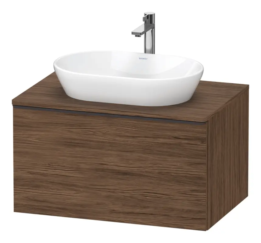 Duravit D-Neo Konsolenwaschtischunterschrank mit 1 Auszug Griff Diamantschwarz Matt 800 x 459 x 550 mm - Nussbaum dunkel Matt Direkt Vom Hersteller