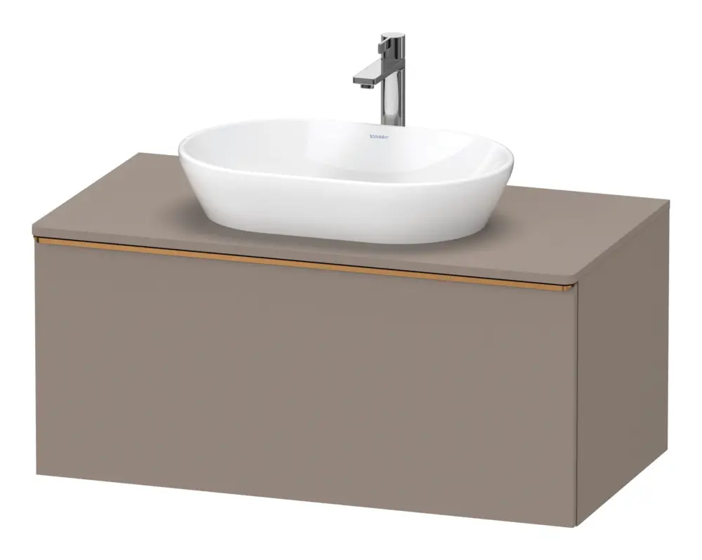 Preis Gesenkt Duravit D-Neo Konsolenwaschtischunterschrank mit 1 Auszug Griff Bronze Gebürstet 1000 x 459 x 550 mm - Basalt Matt