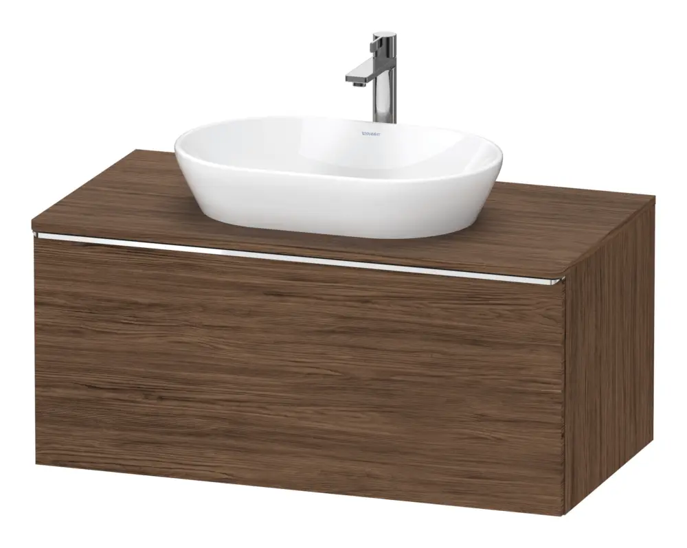 Bestpreis Duravit D-Neo Konsolenwaschtischunterschrank mit 1 Auszug Griff Chrom Hochglanz 1000 x 459 x 550 mm - Nussbaum dunkel Matt