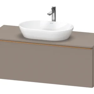 Zertifiziert Duravit D-Neo Konsolenwaschtischunterschrank mit 1 Auszug Griff Bronze Gebürstet 1200 x 459 x 550 mm - Basalt Matt