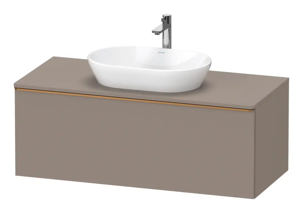 Zertifiziert Duravit D-Neo Konsolenwaschtischunterschrank mit 1 Auszug Griff Bronze Gebürstet 1200 x 459 x 550 mm - Basalt Matt