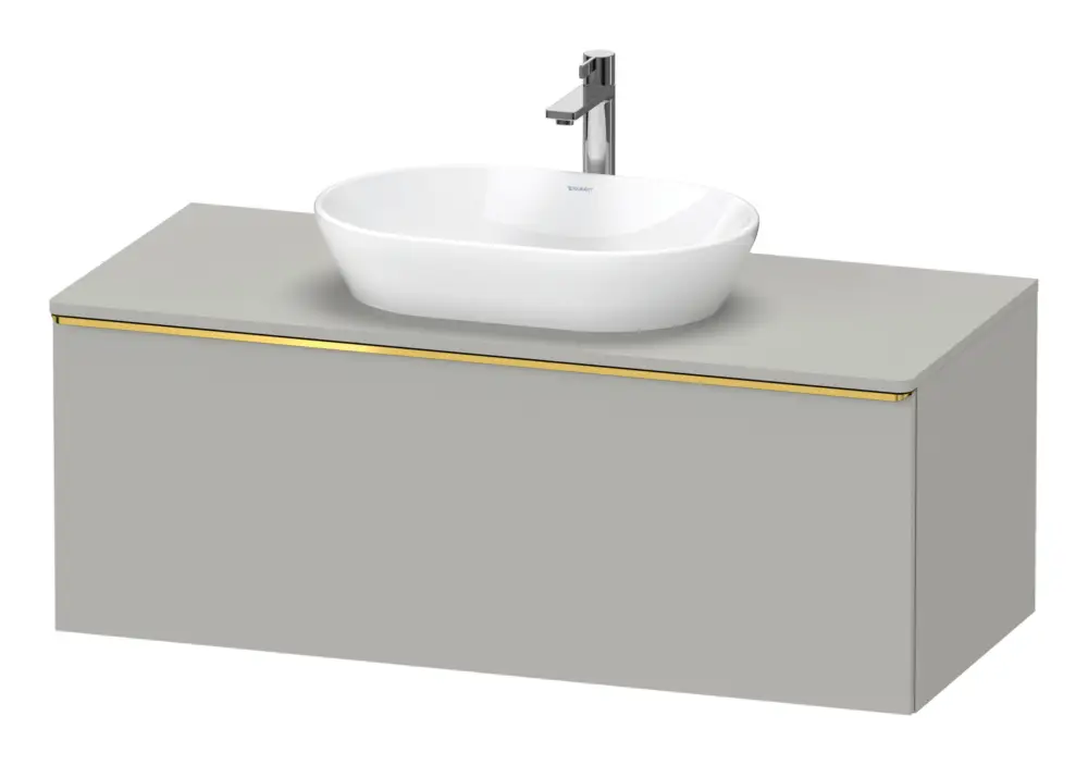 Duravit D-Neo Konsolenwaschtischunterschrank mit 1 Auszug Griff Gold Poliert 1200 x 459 x 550 mm - Betongrau Matt Markenware