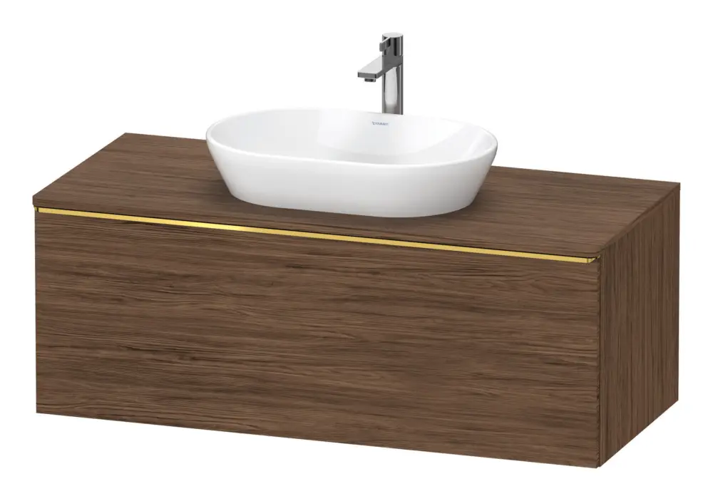 Duravit D-Neo Konsolenwaschtischunterschrank mit 1 Auszug Griff Gold Poliert 1200 x 459 x 550 mm - Nussbaum dunkel Matt Angebot
