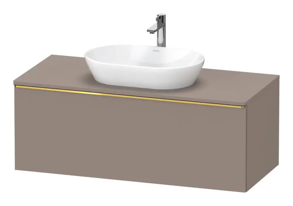 Neuheit Duravit D-Neo Konsolenwaschtischunterschrank mit 1 Auszug Griff Gold Poliert 1200 x 459 x 550 mm - Basalt Matt