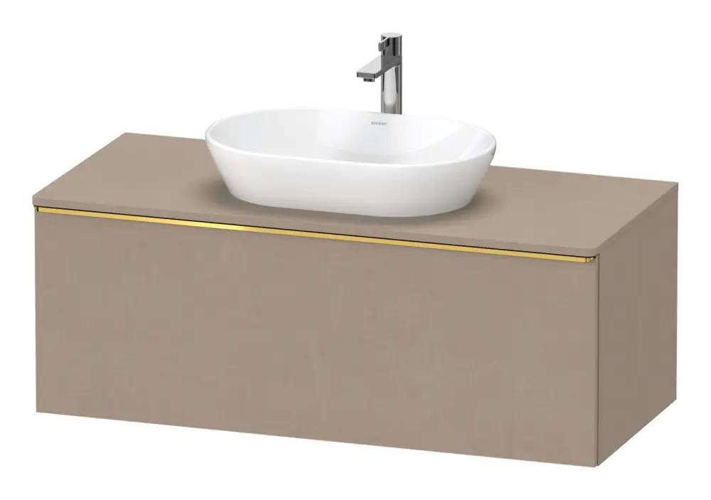 Duravit D-Neo Konsolenwaschtischunterschrank mit 1 Auszug Griff Gold Poliert 1200 x 459 x 550 mm - Leinen Matt Sonderaktion