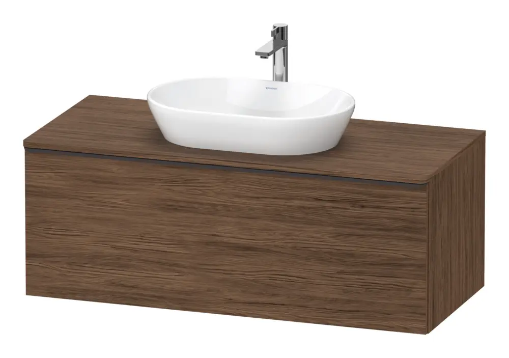 Duravit D-Neo Konsolenwaschtischunterschrank mit 1 Auszug Griff Diamantschwarz Matt 1200 x 459 x 550 mm - Nussbaum dunkel Matt Neuheit