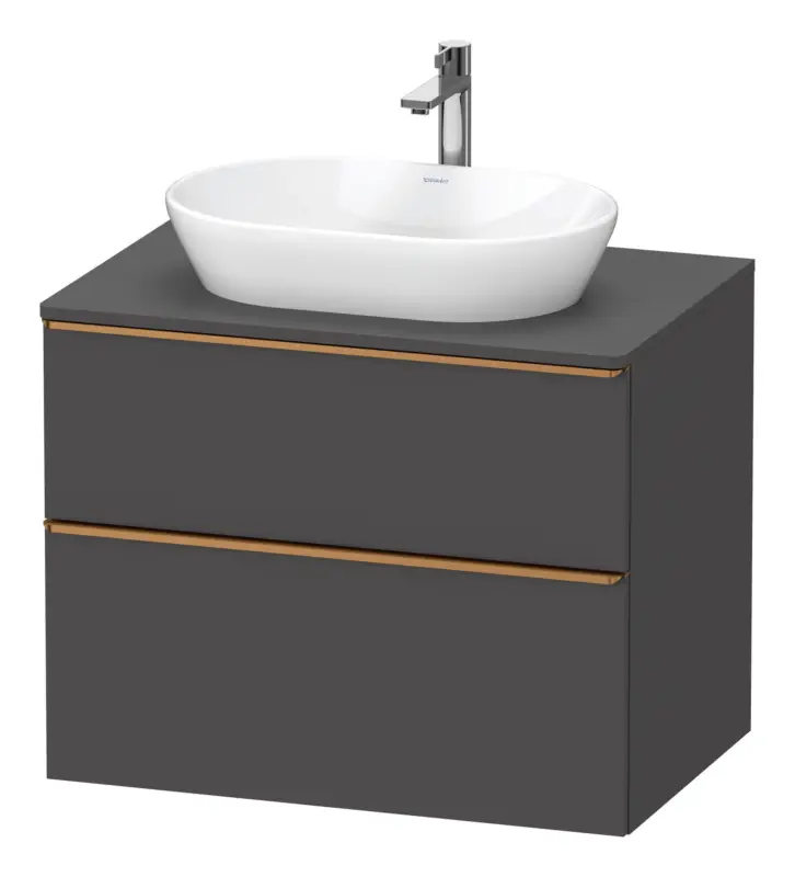 Duravit D-Neo Konsolenwaschtischunterschrank mit 2 Auszügen Griff Bronze Gebürstet 800 x 644 x 550 mm - Graphit Matt Bestpreis