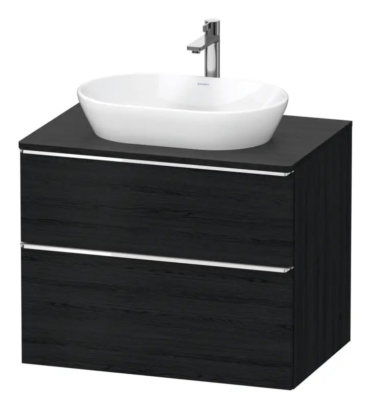 Duravit D-Neo Konsolenwaschtischunterschrank mit 2 Auszügen Griff Chrom Hochglanz 800 x 644 x 550 mm - Eiche Schwarz Matt Schnäppchen