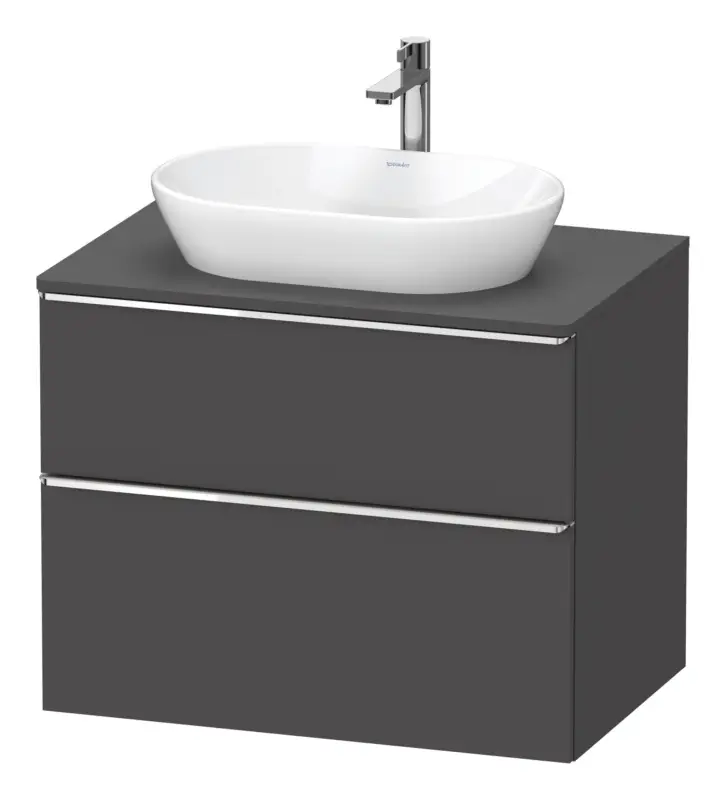 Duravit D-Neo Konsolenwaschtischunterschrank mit 2 Auszügen Griff Chrom Hochglanz 800 x 644 x 550 mm - Graphit Matt Markenware