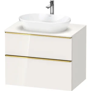 Angebot Duravit D-Neo Konsolenwaschtischunterschrank mit 2 Auszügen Griff Gold Poliert 800 x 644 x 550 mm - Weiß Hochglanz