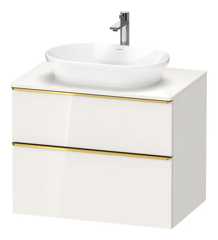 Angebot Duravit D-Neo Konsolenwaschtischunterschrank mit 2 Auszügen Griff Gold Poliert 800 x 644 x 550 mm - Weiß Hochglanz