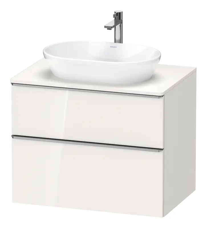 Echt Duravit D-Neo Konsolenwaschtischunterschrank mit 2 Auszügen Griff Edelstahl Gebürstet 800 x 644 x 550 mm - Weiß Hochglanz