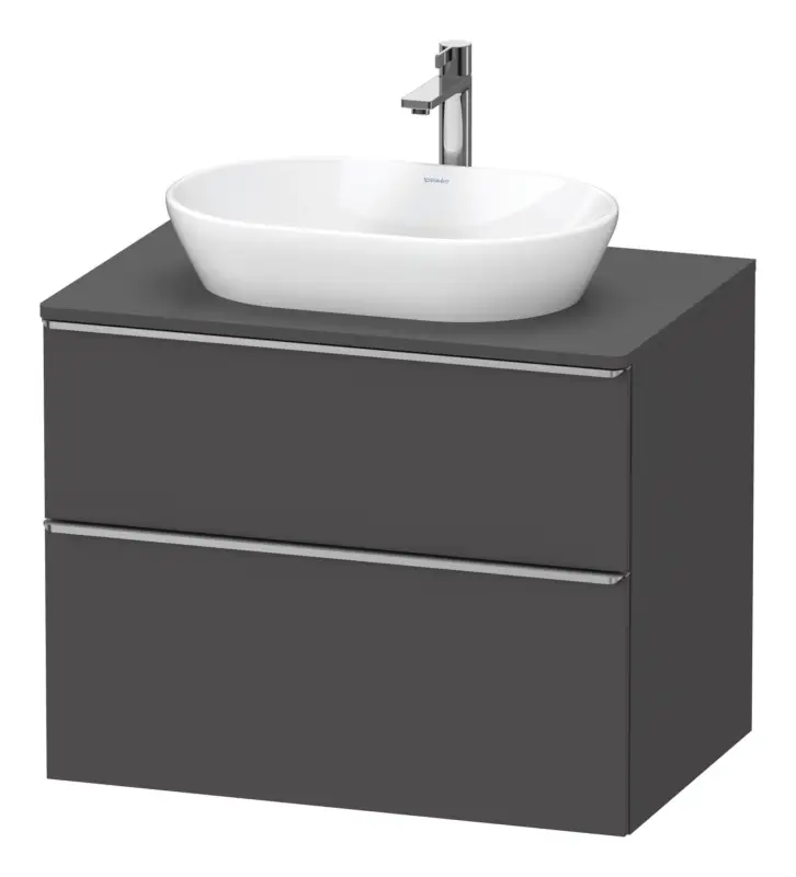 Duravit D-Neo Konsolenwaschtischunterschrank mit 2 Auszügen Griff Edelstahl Gebürstet 800 x 644 x 550 mm - Graphit Matt Online Kaufen