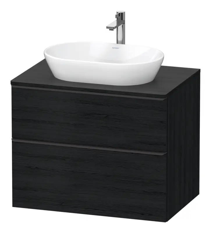 Duravit D-Neo Konsolenwaschtischunterschrank mit 2 Auszügen Griff Diamantschwarz Matt 800 x 644 x 550 mm - Eiche Schwarz Matt Must-Have