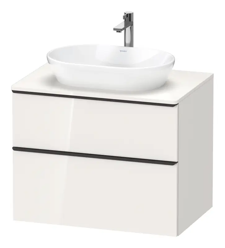 Jetzt Bestellen Duravit D-Neo Konsolenwaschtischunterschrank mit 2 Auszügen Griff Diamantschwarz Matt 800 x 644 x 550 mm - Weiß Hochglanz