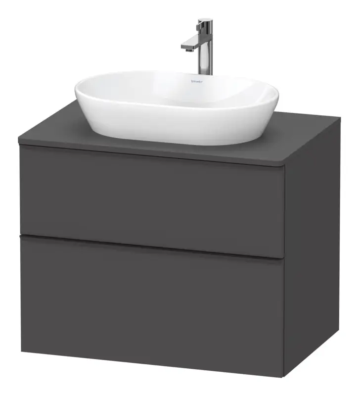 Duravit D-Neo Konsolenwaschtischunterschrank mit 2 Auszügen Griff Diamantschwarz Matt 800 x 644 x 550 mm - Graphit Matt Abverkauf