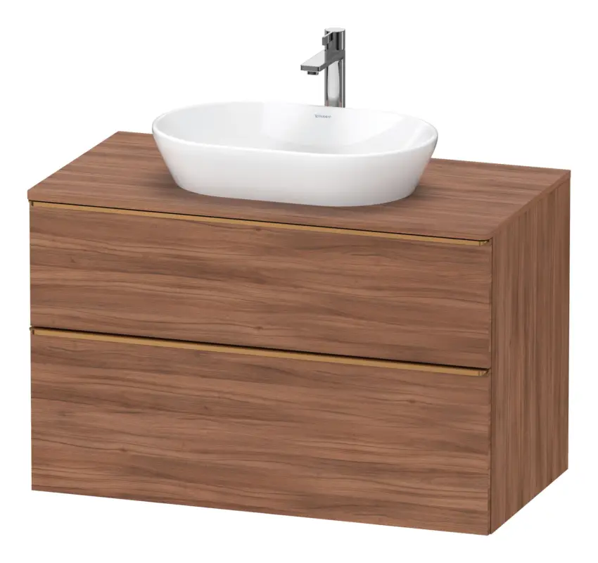 Duravit D-Neo Konsolenwaschtischunterschrank mit 2 Auszügen Griff Bronze Gebürstet 1000 x 644 x 550 mm - Nussbaum Matt Begrenztes Angebot