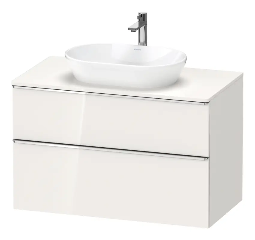 Direktkauf Duravit D-Neo Konsolenwaschtischunterschrank mit 2 Auszügen Griff Chrom Hochglanz 1000 x 644 x 550 mm - Weiß Hochglanz