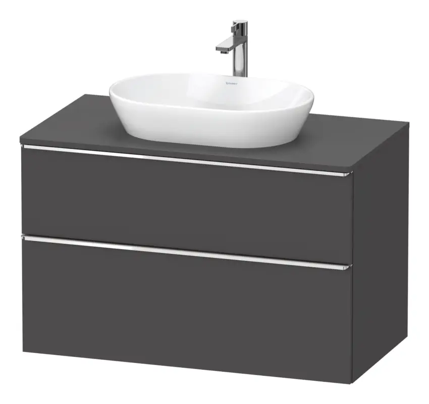 Garantierte Lieferung Duravit D-Neo Konsolenwaschtischunterschrank mit 2 Auszügen Griff Chrom Hochglanz 1000 x 644 x 550 mm - Graphit Matt